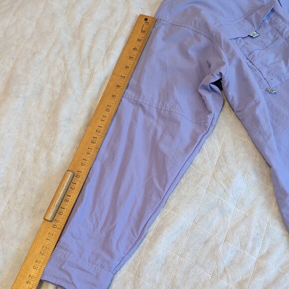 Columbia PFG Bahama II Long Sleeve Omni-Shade Button-Up Shirt Blue Size Large - Picture 15 of 16